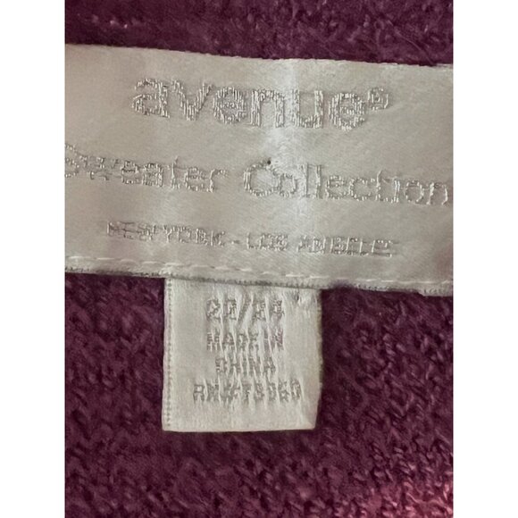 Avenue Womens Plus Size Ribbed Knit 3/4 Sleeve Tunic Sweater Purple 22/24 - Picture 3 of 12